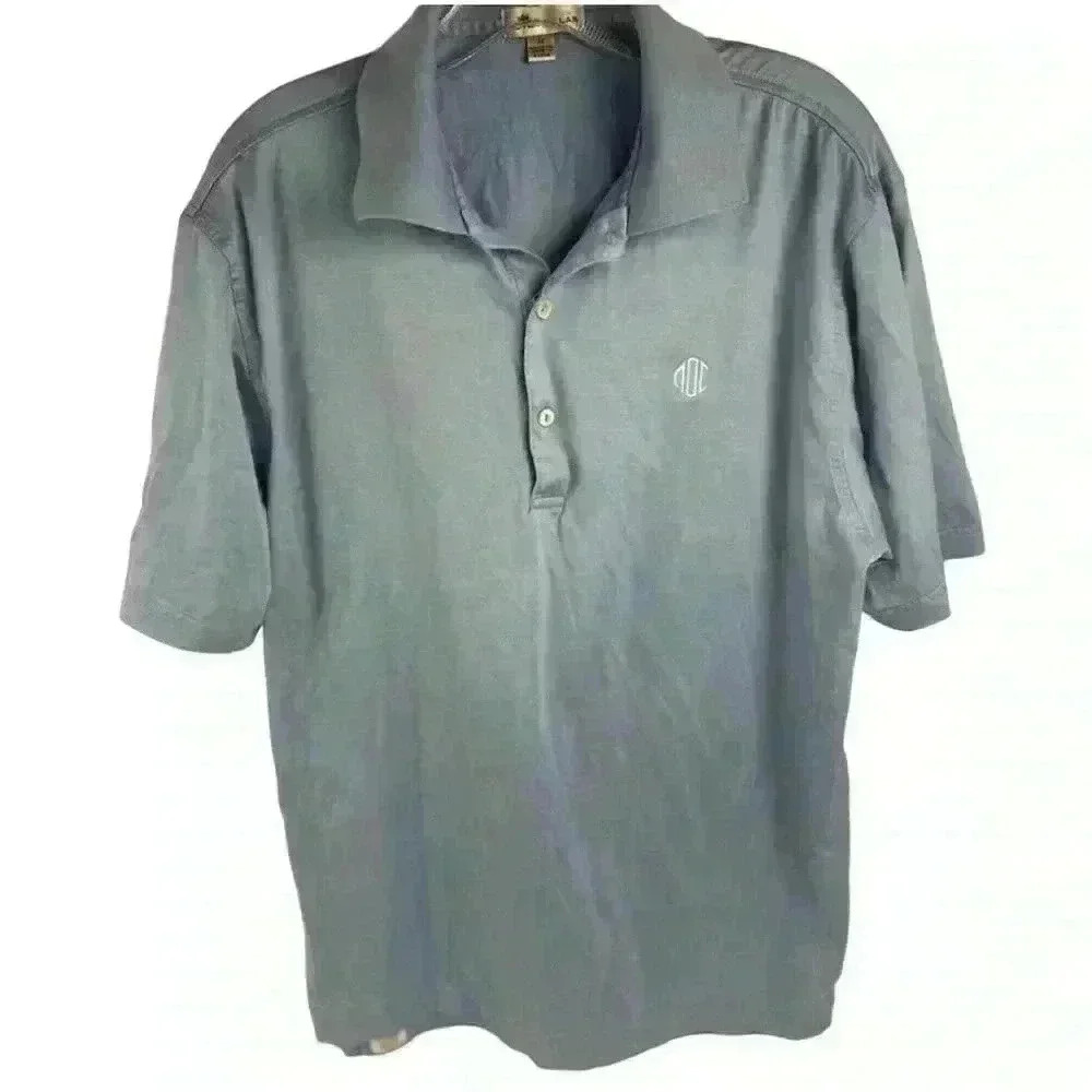 Peter Millar Men's Blue Polo Shirt Size M Short Sleeve Classic Collar Golf‎